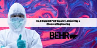 BHER Chemist Post Vacancy - Chemistry & Chemical Engineering