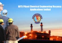 BITS Pilani Chemical Engineering Vacancy - Applications Invited