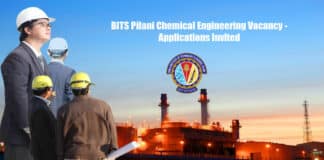 BITS Pilani Chemical Engineering Vacancy - Applications Invited