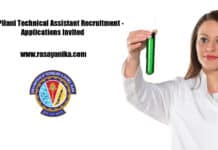 BITS-Pilani Technical Assistant Recruitment - Applications Invited