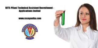 BITS-Pilani Technical Assistant Recruitment - Applications Invited