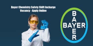 Bayer Chemistry Safety Shift Incharge Vacancy - Apply Online