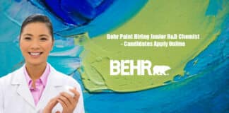 Behr Paint Hiring Junior R&D Chemist - Candidates Apply Online