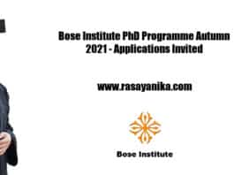 Bose Institute PhD Programme Autumn 2021 - Applications Invited