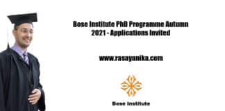 Bose Institute PhD Programme Autumn 2021 - Applications Invited