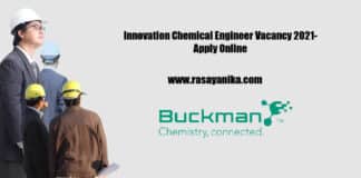 Buckman Chemical Engineer Vacancy 2021- Candidates Apply Online