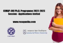 CIMAP-JNU Ph.D. Programme 2022-2023 Session - Applications Invited