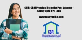 CSIR-CBRI Principal Scientist Post Vacancy - Salary up to 1.23 Lakh