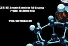 CSIR-NCL Organic Chemistry Job Vacancy - Project Associate Post