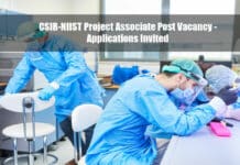 CSIR-NIIST Project Associate Post Vacancy - Applications Invited