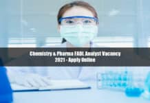 Chemistry & Pharma FADL Analyst Vacancy 2021 - Apply Online