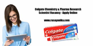 Colgate Chemistry & Pharma Research Scientist Vacancy - Apply Online