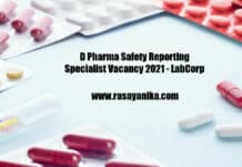 D Pharma Safety Reporting Specialist Vacancy 2021 - LabCorp