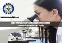 DRDO-NMRL Research Fellowship Announced - Chemistry Candidates Apply