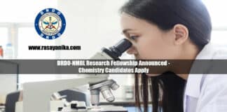 DRDO-NMRL Research Fellowship Announced - Chemistry Candidates Apply
