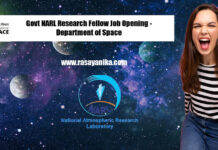 Govt NARL Research Fellow Job Opening - Department of Space