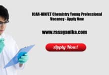 ICAR-NINFET Chemistry Young Professional Vacancy - Apply Now