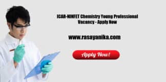 ICAR-NINFET Chemistry Young Professional Vacancy - Apply Now