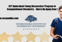 IIIT Hyderabad Young Researcher Program in Computational Chemistry