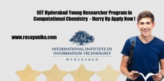 IIIT Hyderabad Young Researcher Program in Computational Chemistry