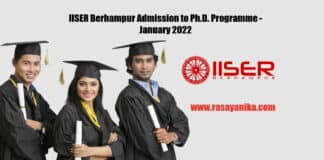 IISER Berhampur Admission to Ph.D. Programme - January 2022
