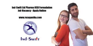 Ind-Swift Ltd Pharma OSD Formulation Job Vacancy - Apply Online