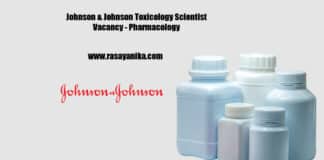 Johnson & Johnson Toxicology Scientist Vacancy - Pharmacology