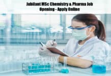 Jubilant MSc Chemistry & Pharma Job Opening - Apply Online