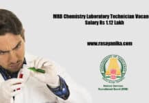 MRB Chemistry Laboratory Technician Vacancy - Salary Rs 1.12 Lakh