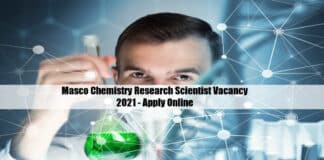 Masco Chemistry Research Scientist Vacancy 2021 - Apply Online