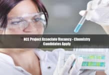 NCL Project Associate Vacancy - Chemistry Candidates Apply