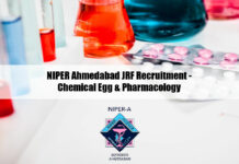 NIPER Ahmedabad JRF Recruitment - Chemical Egg & Pharmacology