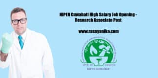 NIPER Guwahati High Salary Job Opening - Research Associate Post