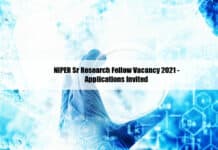 NIPER Sr Research Fellow Vacancy 2021 - Applications Invited