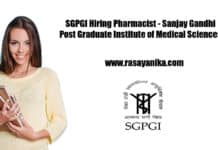 SGPGI Hiring Pharmacist - Sanjay Gandhi Post Graduate Institute of Medical Sciences