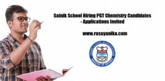 Sainik School Hiring PGT Chemistry Candidates - Applications Invited