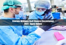 Sherwin Williams R&D Chemist Recruitment 2021 - Apply Online