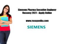 Siemens Pharma Executive Engineer Vacancy 2021 - Apply Online