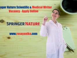 Springer Nature Scientific & Medical Writer Vacancy - Apply Online