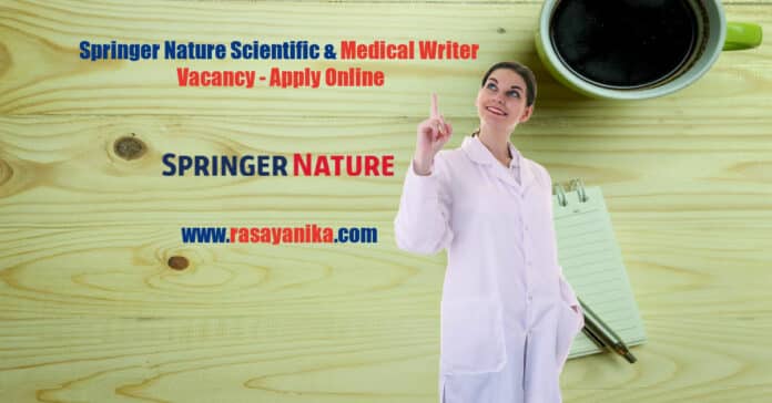 Springer Nature Scientific & Medical Writer Vacancy - Apply Online