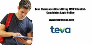 Teva Pharmaceuticals Hiring MSU Scientist - Candidates Apply Online