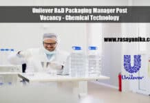 Unilever R&D Packaging Manager Post Vacancy - Chemical Technology