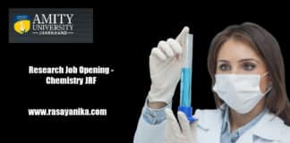 Amity University Jharkhand Research Job Opening - Chemistry JRF