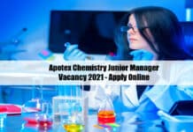 Apotex Chemistry Junior Manager Vacancy 2021 - Apply Online