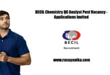 BECIL Chemistry QC Analyst Post Vacancy - Applications Invited