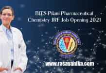 BITS Pilani Pharmaceutical Chemistry JRF Job Opening 2021