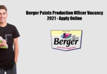 Berger Paints Production Officer Vacancy 2021 - Apply Online