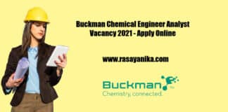 Buckman Chemical Engineer Analyst Vacancy 2021 - Apply Online
