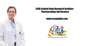 CSIR-Central Drug Research Institute - Pharmacology Job Vacancy