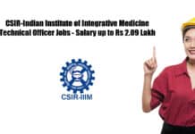 CSIR-Indian Institute of Integrative Medicine Technical Officer Jobs - Salary up to Rs 2.09 Lakh